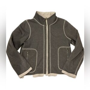 POINT ZERO Gray or Off White Reversible Jacket with pockets.